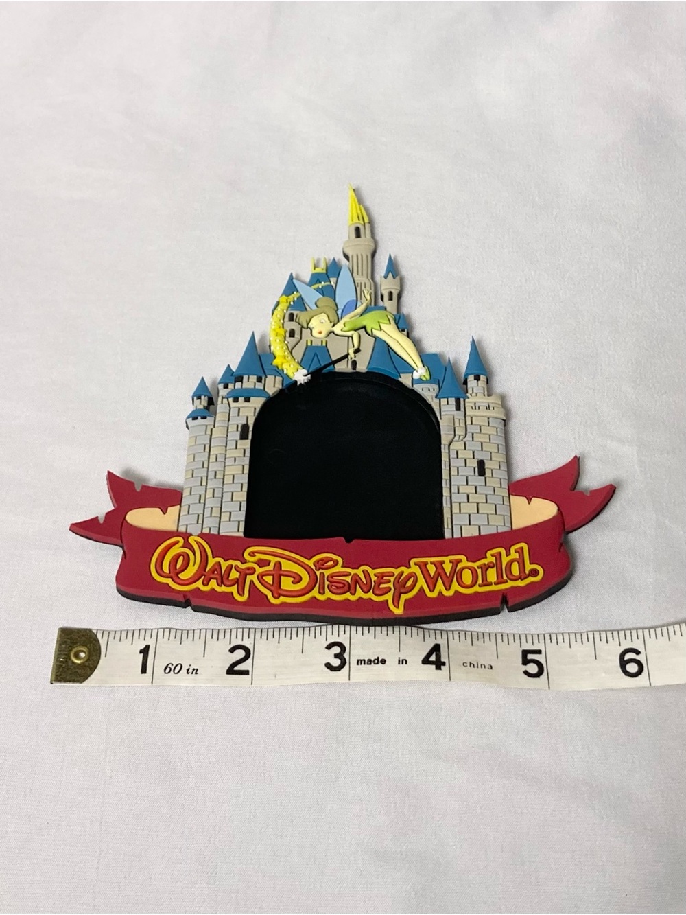 ⭐️ Vintage Disney Cinderella’s Castle Tinker Bell Rubber Magnetic Picture Frame - Picture 6 of 13